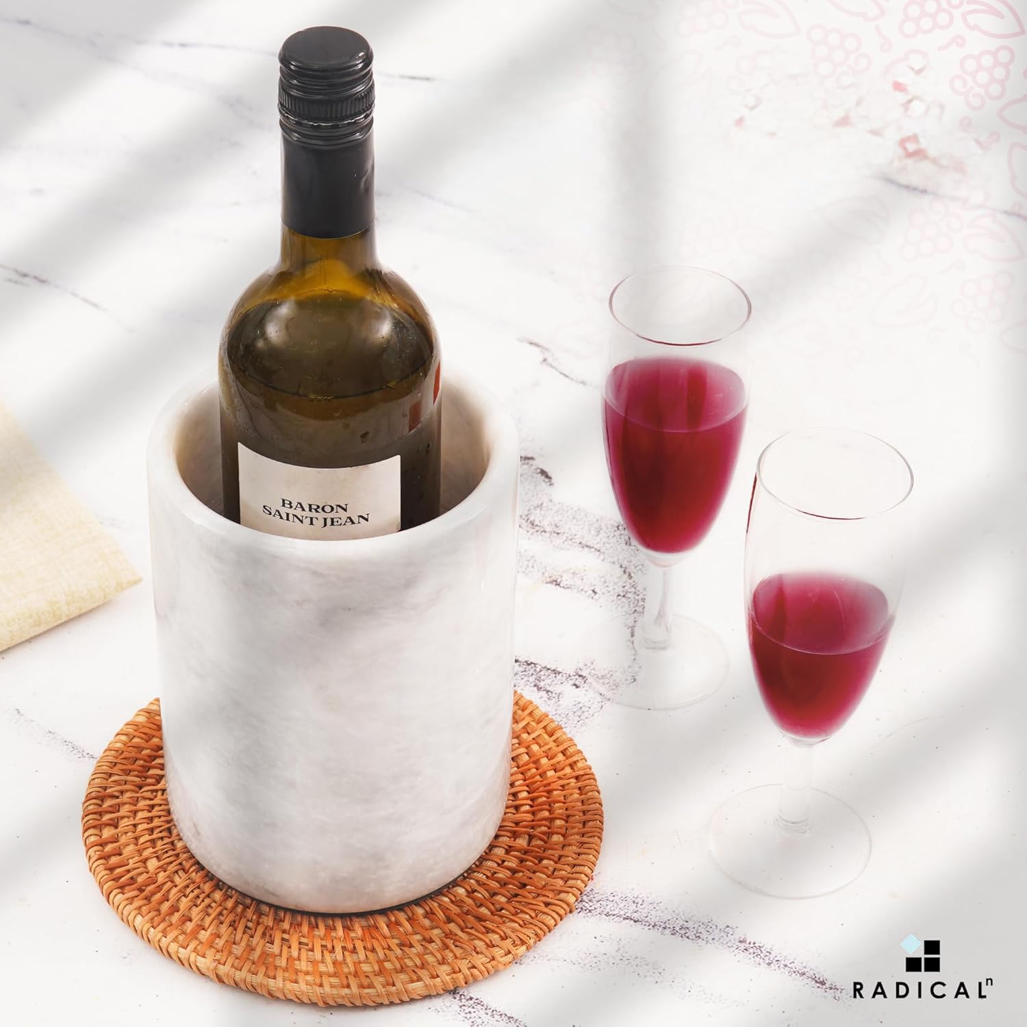 Radicaln 大理石ワインクーラー ブラック　6.5インチ　3個セット Amazon | Radicaln 大理石ワインクーラー ブラック 6.5インチ